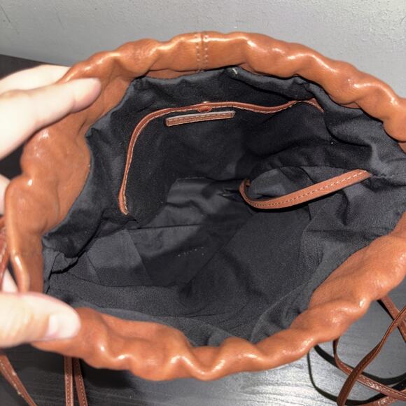 Gerard Darel Emile Leather Drawstring Backpack Brown RARE HTF - Picture 5 of 11